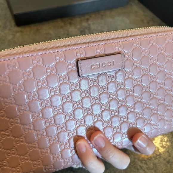 Gucci Micro Guccissima Long Wallet Leather Pink with BOX - Picture 12 of 16